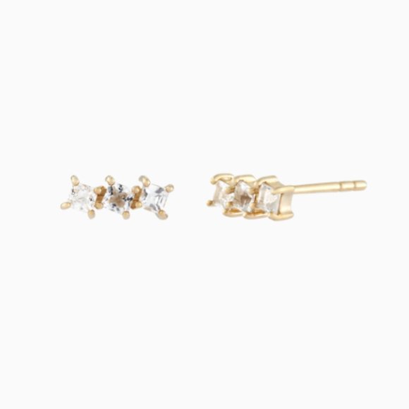 Mejuri Jewelry - Mejuri 14k Gold Topaz Bar Studs